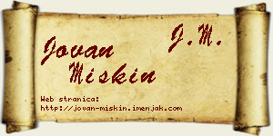 Jovan Miskin vizit kartica